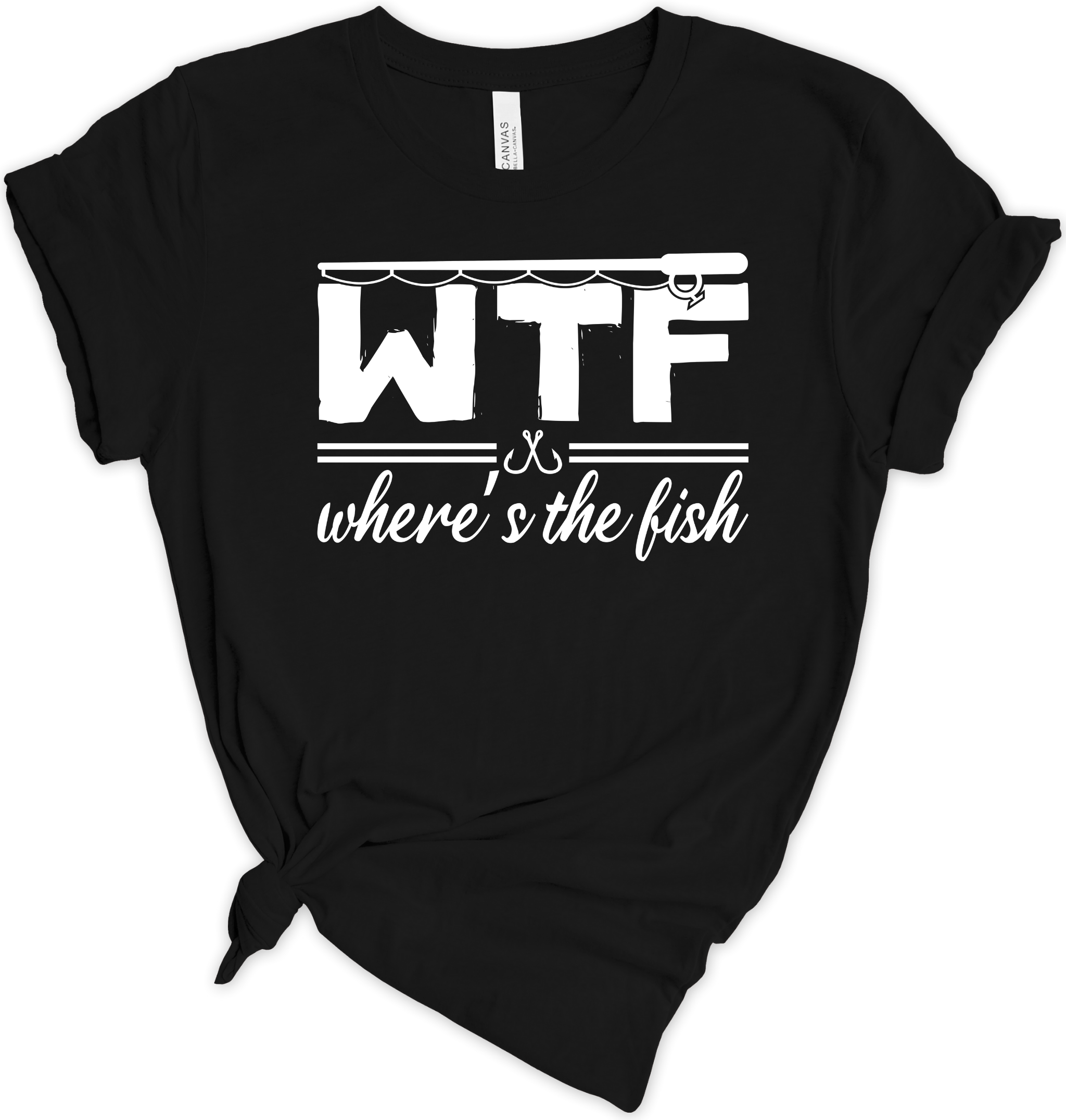  WTF What The, Where's The Fish Mens Long Sleeves, Black, Small  : Clothing, Shoes & Jewelry